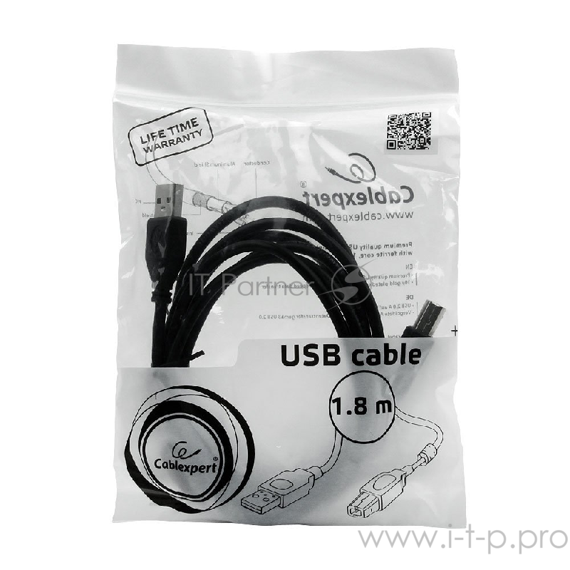 Кабель USB2.0 соединительный USB A-B Gembird CCF-USB2-AMBM-6 (1.8м)