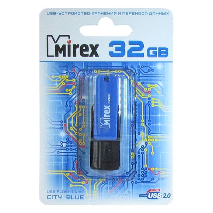 Флеш накопитель 32GB Mirex City, USB 2.0, Синий