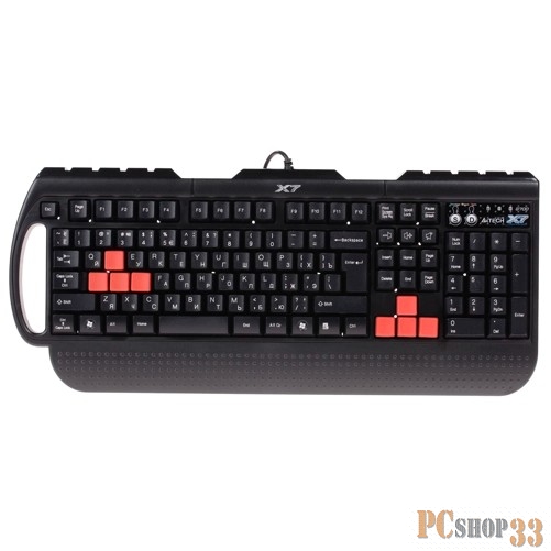 Клавиатура A4 X7-G700 черный PS/2 Multimedia Gamer (подставка для запястий)