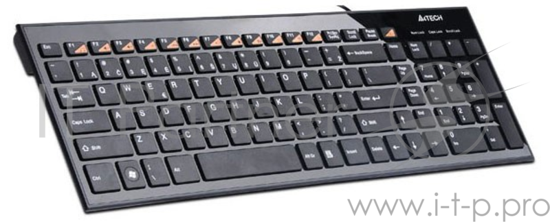Клавиатура A4 KX-100 черный USB slim Multimedia