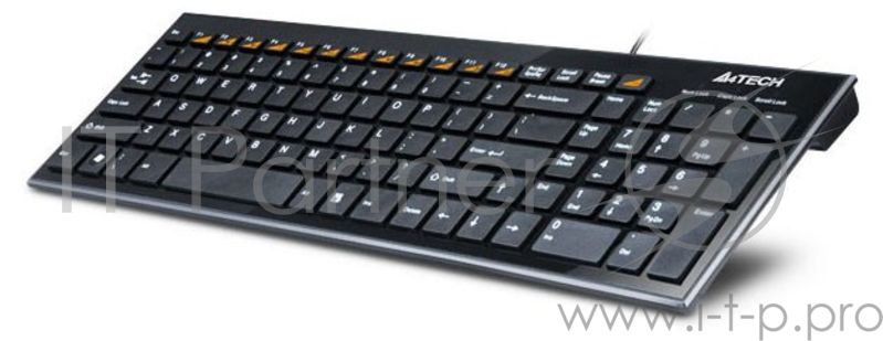 Клавиатура A4 KX-100 черный USB slim Multimedia