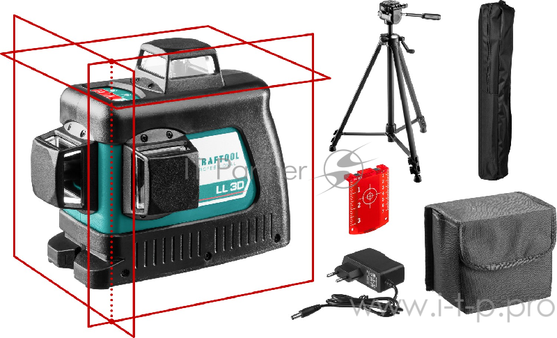 Уровни лазерные KRAFTOOL 34640-3 ''ll-3d-3'' 360 градусов 20м / 70м детектор