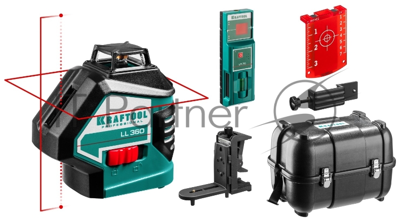 Уровни лазерные KRAFTOOL 34645-4 ll360-4 360 градусов 20м / 70м детектор