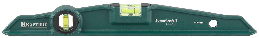Уровень KRAFTOOL 34717-040 ''superkraft-t'' литой 2 ампулы 0.5 мм/м 400мм