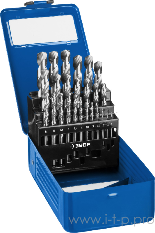 Набор сверл по металлу ЗУБР Профессионал 29625-H25 25шт d=1-13мм Проф-А класс А сталь Р6М5