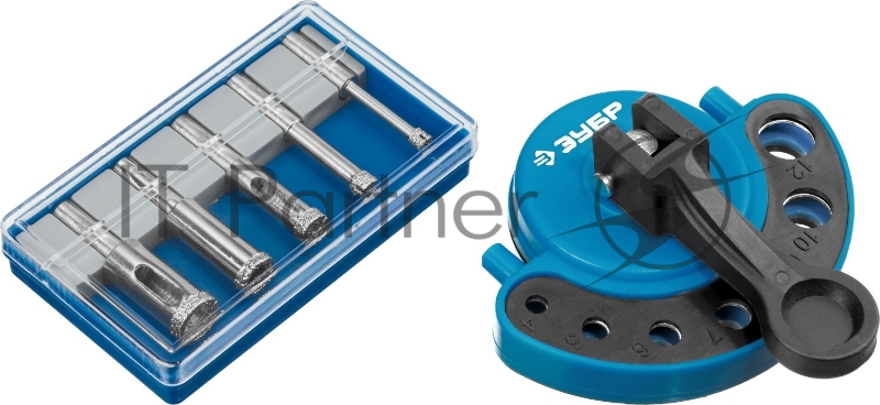 Набор сверл алмазных трубчатых ЗУБР Профессионал 29851-H6 по кафелю и стеклу d=4, 6, 8, 10, 12 мм