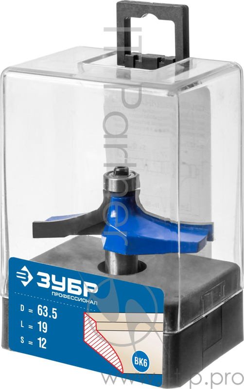 Фреза ЗУБР 28762-63.5 фигирейная №3 d= 63.5мм дл.-19мм рад. -мм хв.-12мм d-12.7мм