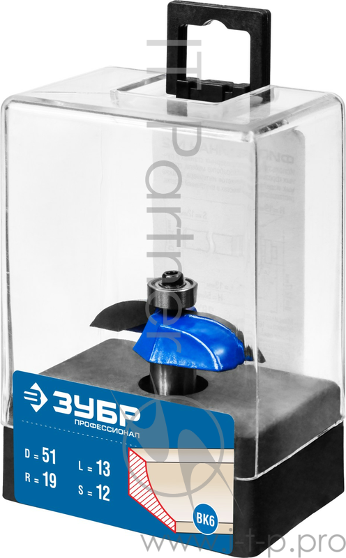 Фреза ЗУБР 28761-51 фигирейная №2 d= 51мм дл.-13мм рад.-19мм хв.-12мм d-12.7мм