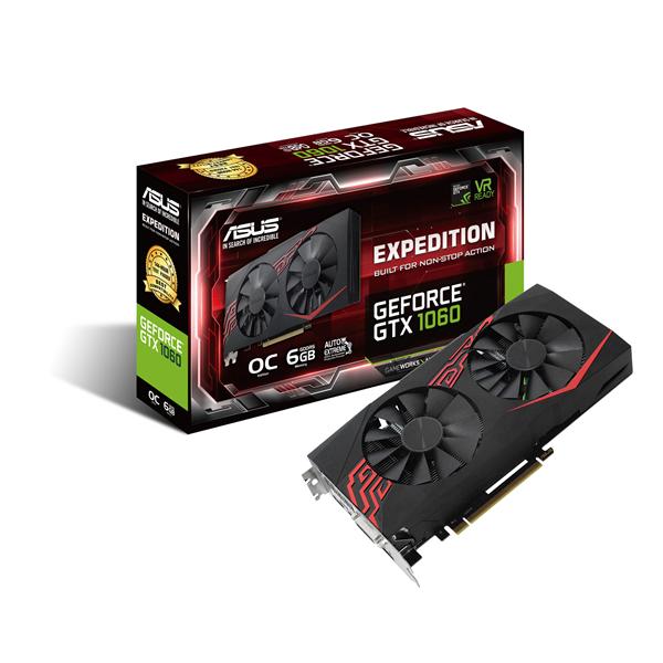 Видеокарта Asus GTX1060 EXPEDITION OC 6Gb GDDR5 192bit DPx2, DVI-D, HDMIx2 (EX-GTX1060-O6G) RTL