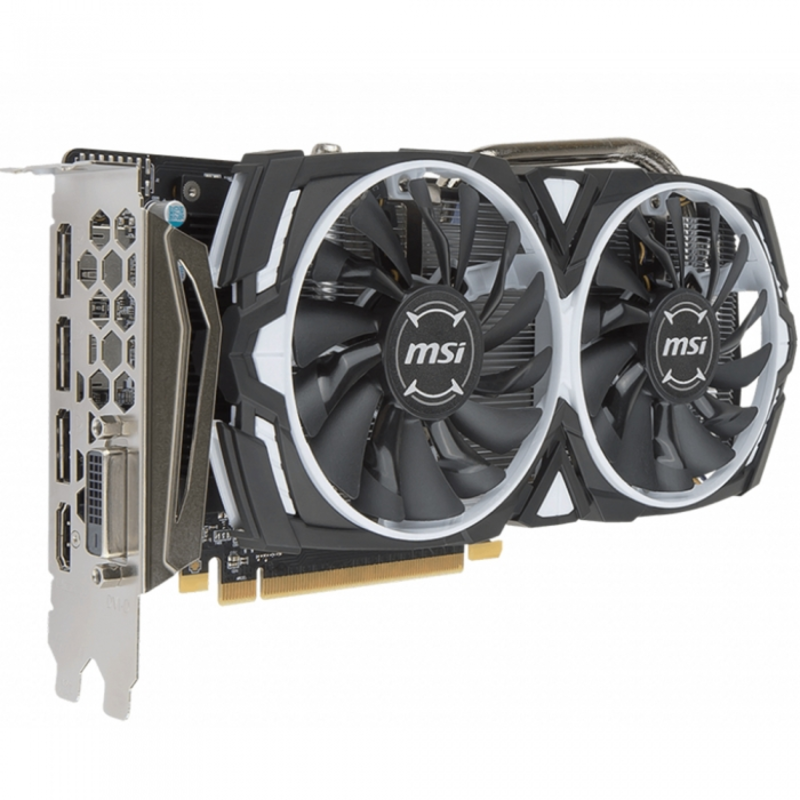 Видеокарта MSI Radeon RX580 ARMOR OC 8Gb GDDR5 256bit DVI-D, HDMIx2, DPx2 (RX580ARMOR8GOC) RTL