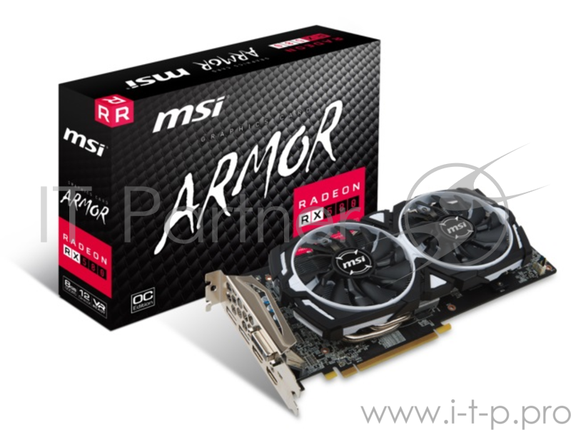 Видеокарта MSI Radeon RX580 ARMOR OC 8Gb GDDR5 256bit DVI-D, HDMIx2, DPx2 (RX580ARMOR8GOC) RTL
