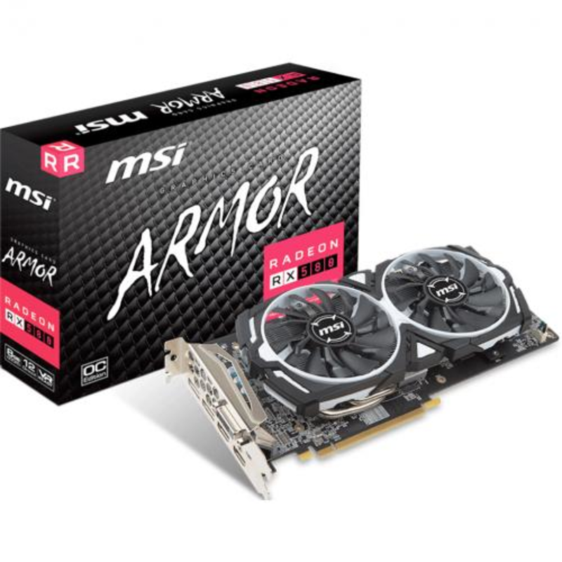 Видеокарта MSI Radeon RX580 ARMOR OC 8Gb GDDR5 256bit DVI-D, HDMIx2, DPx2 (RX580ARMOR8GOC) RTL
