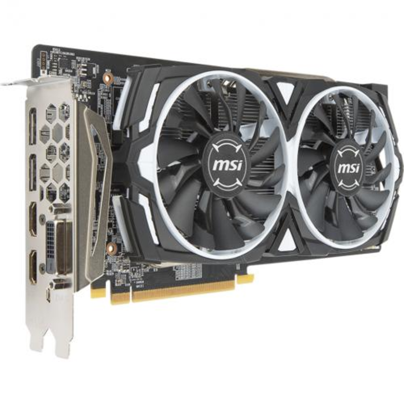 Видеокарта MSI Radeon RX580 ARMOR OC 8Gb GDDR5 256bit DVI-D, HDMIx2, DPx2 (RX580ARMOR8GOC) RTL