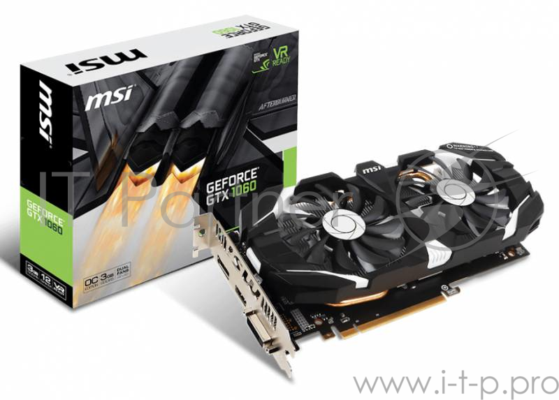 Видеокарта MSI GTX1060 OC 3Gb GDDR5 192bit DP, DVI-D, HDMI (GTX 1060 3GT OC) RTL