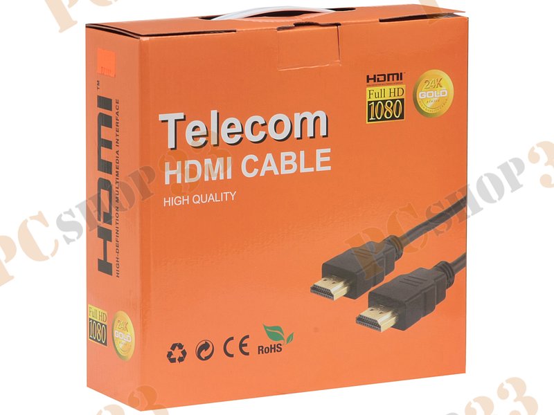 Кабель HDMI1.4b Telecom CG511D, позолоченные контакты, с ферритовыми кольцами (10м)