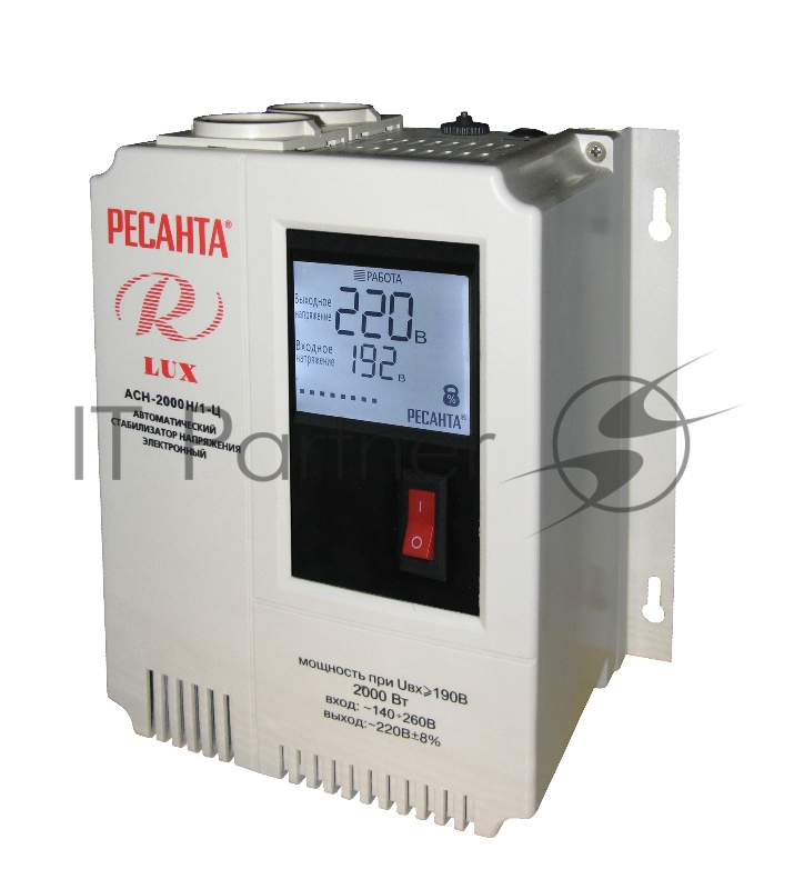 Ресанта Стабилизаторы напряжения Ресанта АСН-2 000 Н/1-Ц 63/6/15 Стабилизатор Lux {220В±8%, Габариты 260х155х310, Вес 8кг}