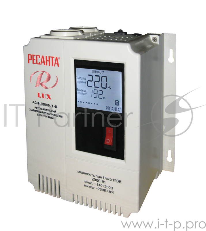 Ресанта Стабилизаторы напряжения Ресанта АСН-2 000 Н/1-Ц 63/6/15 Стабилизатор Lux {220В±8%, Габариты 260х155х310, Вес 8кг}