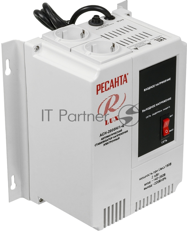 Ресанта Стабилизаторы напряжения Ресанта АСН-2 000 Н/1-Ц 63/6/15 Стабилизатор Lux {220В±8%, Габариты 260х155х310, Вес 8кг}