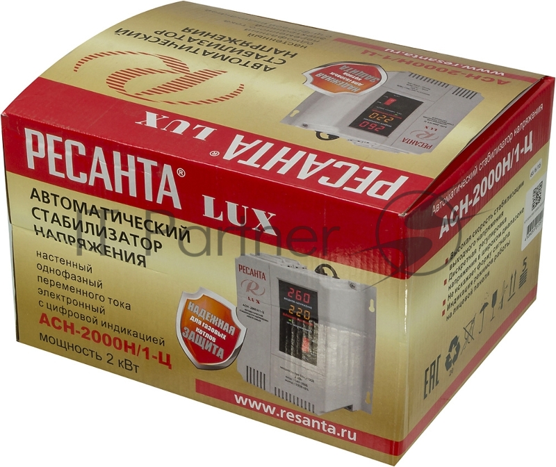 Ресанта Стабилизаторы напряжения Ресанта АСН-2 000 Н/1-Ц 63/6/15 Стабилизатор Lux {220В±8%, Габариты 260х155х310, Вес 8кг}