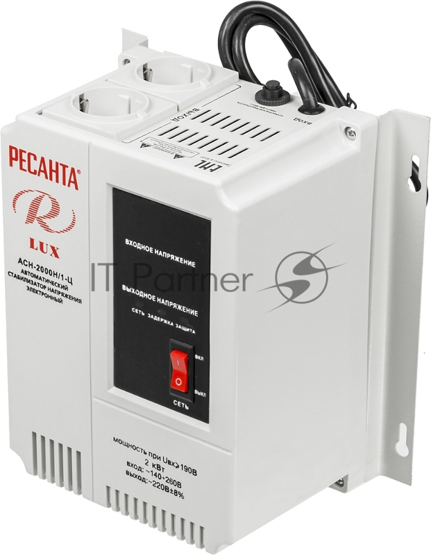 Ресанта Стабилизаторы напряжения Ресанта АСН-2 000 Н/1-Ц 63/6/15 Стабилизатор Lux {220В±8%, Габариты 260х155х310, Вес 8кг}