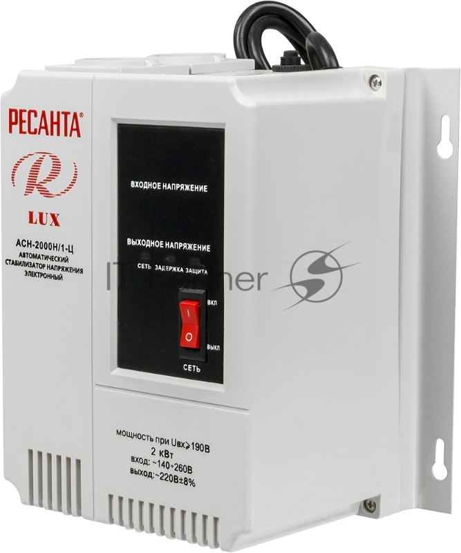 Ресанта Стабилизаторы напряжения Ресанта АСН-2 000 Н/1-Ц 63/6/15 Стабилизатор Lux {220В±8%, Габариты 260х155х310, Вес 8кг}