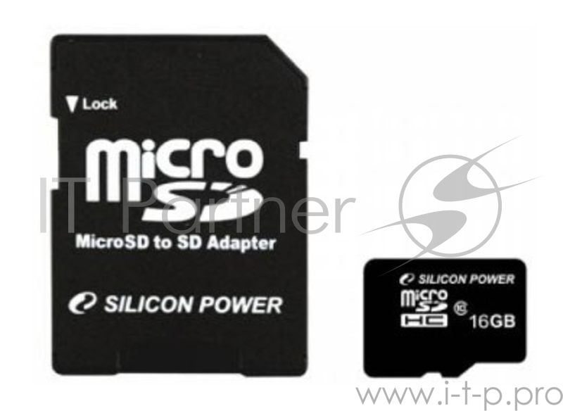 Карта памяти Micro SecureDigital 16Gb Silicon Power SP016GBSTH010V10-SP {MicroSDHC Class 10, SD adapter}