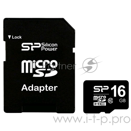 Карта памяти Micro SecureDigital 16Gb Silicon Power SP016GBSTH010V10-SP {MicroSDHC Class 10, SD adapter}
