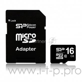 Карта памяти Micro SecureDigital 16Gb Silicon Power SP016GBSTH010V10-SP {MicroSDHC Class 10, SD adapter}