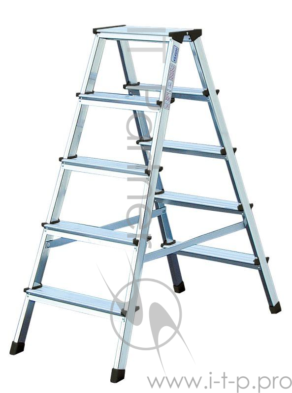 Стремянка KRAUSE 120342 DOPPLO двусторонняя 2х5 ступенек раб. высота 2.86 м (чёрн)