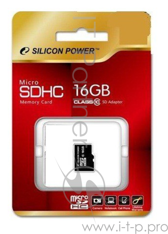 Карта памяти Micro SecureDigital 16Gb Silicon Power SP016GBSTH010V10 {MicroSDHC Class 10}