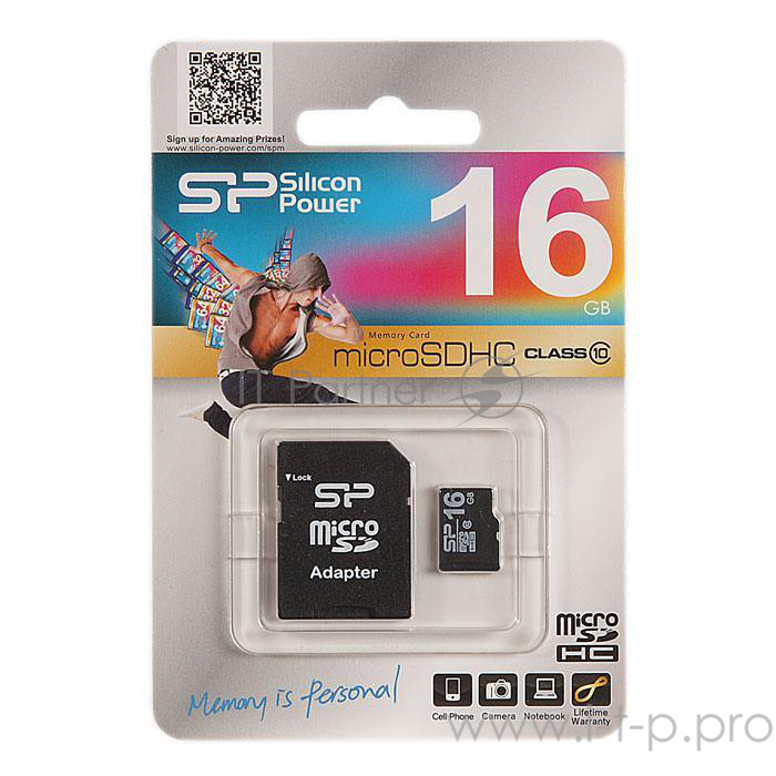 Карта памяти Micro SecureDigital 16Gb Silicon Power SP016GBSTH010V10 {MicroSDHC Class 10}