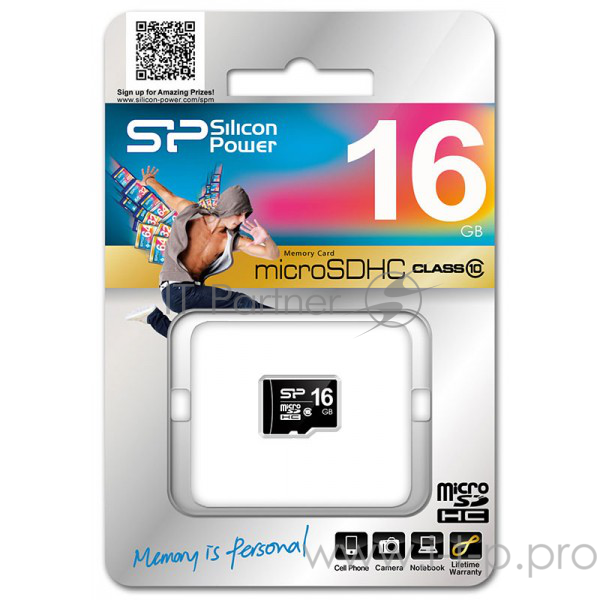 Карта памяти Micro SecureDigital 16Gb Silicon Power SP016GBSTH010V10 {MicroSDHC Class 10}
