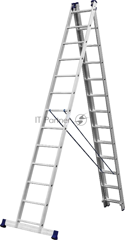 Лестница СИБИН 38833-13 трехсекционная со стабилизатором 13 ступеней