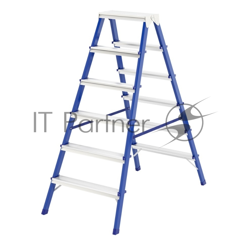 Стремянка СИБРТЕХ 97936 двусторонняя 6 ступеней стальная россия