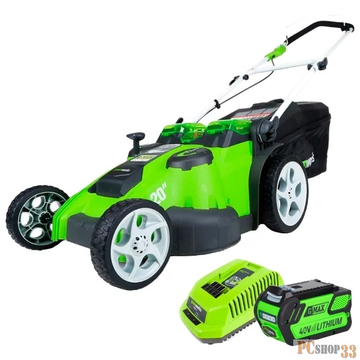 Газонокосилка аккум.GREENWORKS 2500207VB 40в 49см (в компл.1 аккум 40В 4 А/ч + ЗУ)