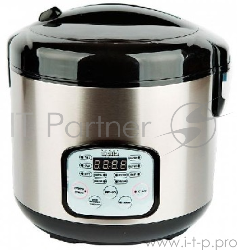 Мультиварка DELTA DL-6517А черный(Макс. мощность 900Вт. Объем чаши 5л. Корпус из нерж. стали. Съемная чаша с антипригарным покрытием. 9 автомат. программ. Режим