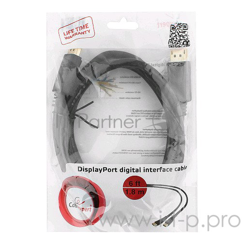 Кабель DisplayPort Gembird/Cablexpert CC-DP2-6, v1.2, 1.8м, 20M/20M, черный, экран, пакет