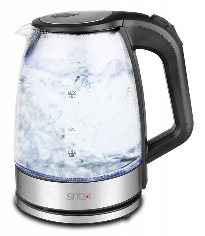 Чайник электрический Sinbo SK 7368 1.8л. 2200Вт черный (корпус: стекло)