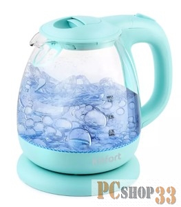 Чайник электрический Kitfort КТ-653-1 1л. 1100Вт голубой (корпус: пластик/стекло)