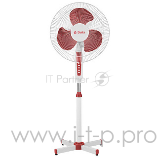 Вентилятор напольный DELTA DL-020N белый с красным min=4 шт (Россия) (4):