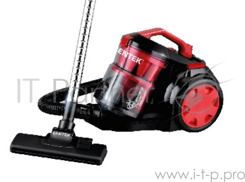 Пылесос Centek CT-2533 (красн/черн) мультициклон 2400/420Вт, стакан 2 л, телескоп металл. трубка