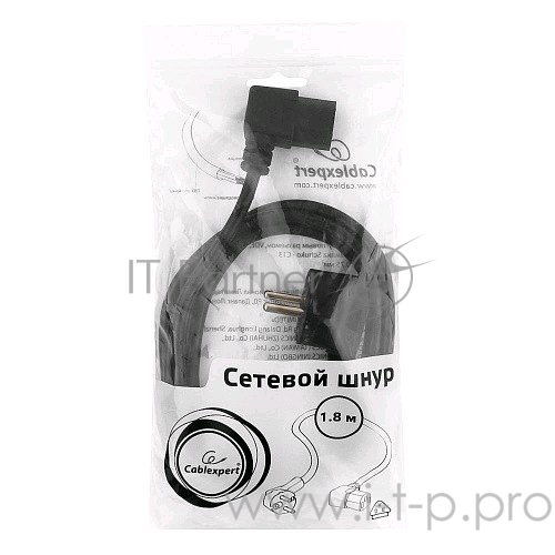 Кабель питания Gembird PC-186A-VDE, угловой (1.8м)