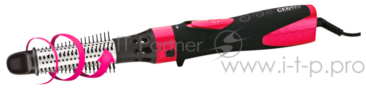 Фен - щетка Centek CT-2058 (розов/черн) 1000 Вт, СКЛАДНОЙ ТВИСТЕР, 3 насадки, 2 скорости,2 температу