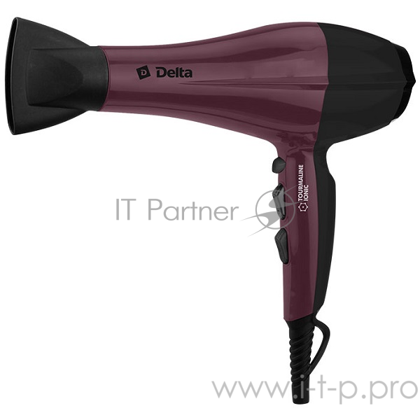 Фен DELTA DL-0937 черный с бордовым
