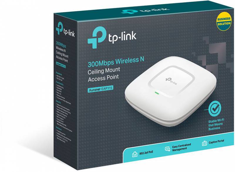 Сетевое оборудование TP-Link EAP115 Беспроводная потолочная точка доступа серии N, скорость до 300 Мбит/с SMB