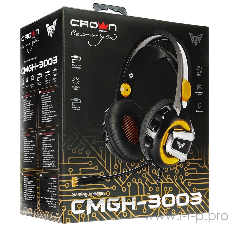 Гарнитура игровая CROWN CMGH-3003 Black&orange
