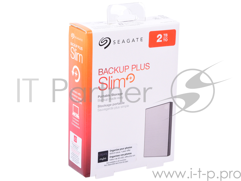 Внешний жесткий диск 2TB SEAGATE Backup Plus Slim USB3.1 SPACE GREY STHN2000406