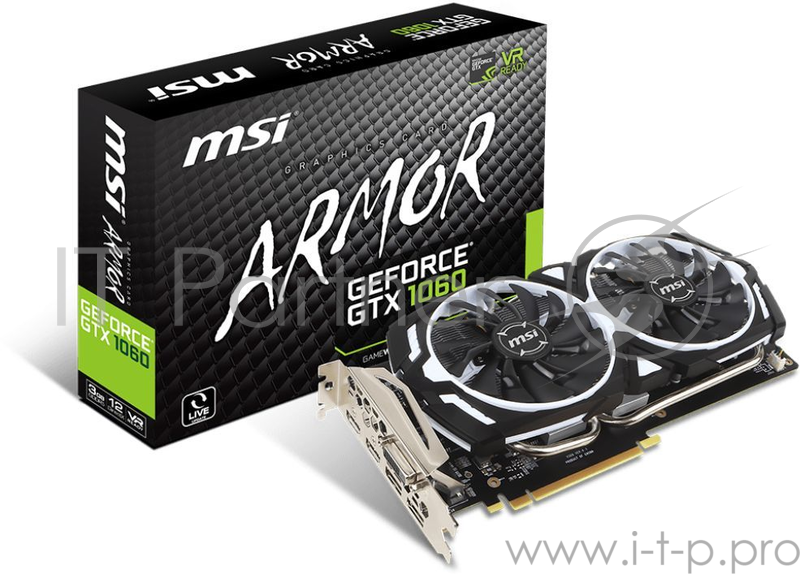 Видеокарта MSI GeForce GTX1060 ARMOR V1 / 3GB GDDR5 192bit 8008MHz / 1708-1506MHz / GTX 1060 ARMOR 3G V1 / RTL