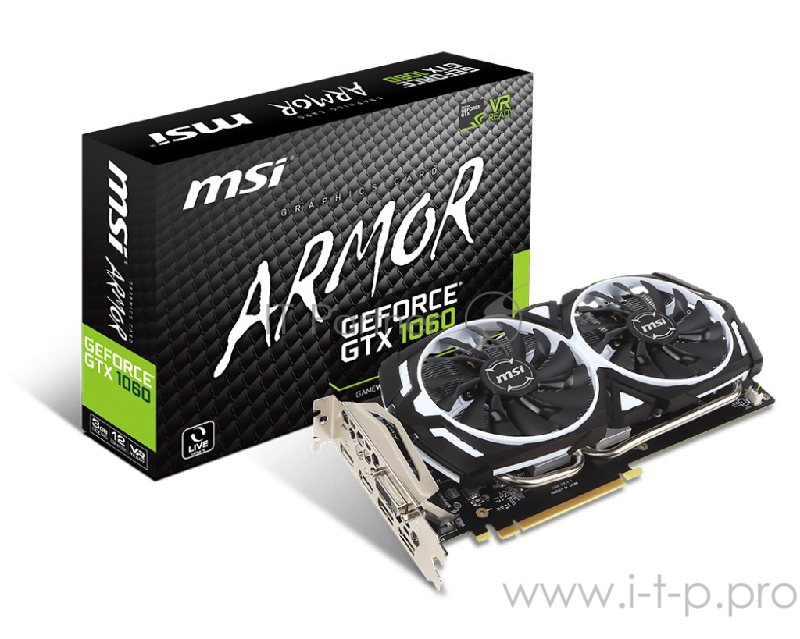 Видеокарта MSI GeForce GTX1060 ARMOR V1 / 3GB GDDR5 192bit 8008MHz / 1708-1506MHz / GTX 1060 ARMOR 3G V1 / RTL