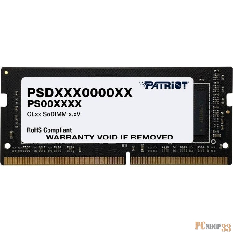 Память DDR4 8Gb 2400MHz Patriot PSD48G240082S RTL PC4-17000 CL17 SO-DIMM 260-pin 1.2В dual rank